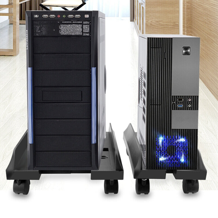 Soporte ajustable para host de computadora central con rueda, tamaño: S, H Type (Black), H Type (White)