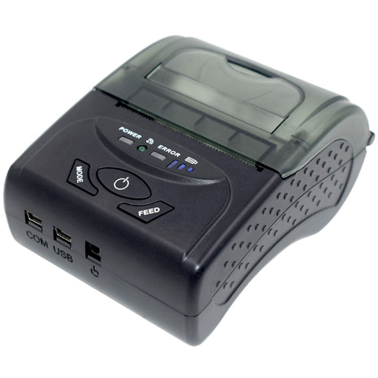 POS-5807 Impresora de tickets Bluetooth térmica portátil con puerto USB de 58 mm, tamaño máximo de papel térmico admitido: 57x50 mm