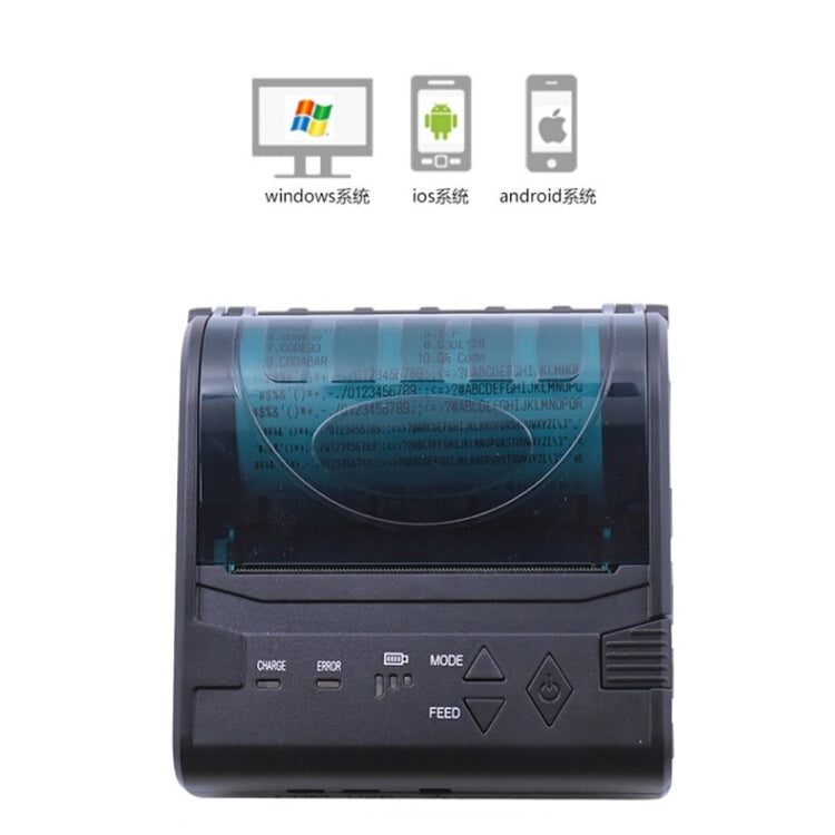 Impresora térmica portátil de tickets Bluetooth POS-8003, tamaño máximo de papel térmico admitido: 80x50 mm