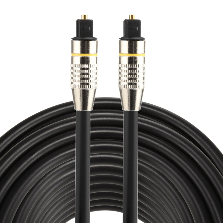 Cable de audio óptico digital macho a macho Toslink con cabeza de metal niquelado de 20 m OD6.0 mm, Length: 20m