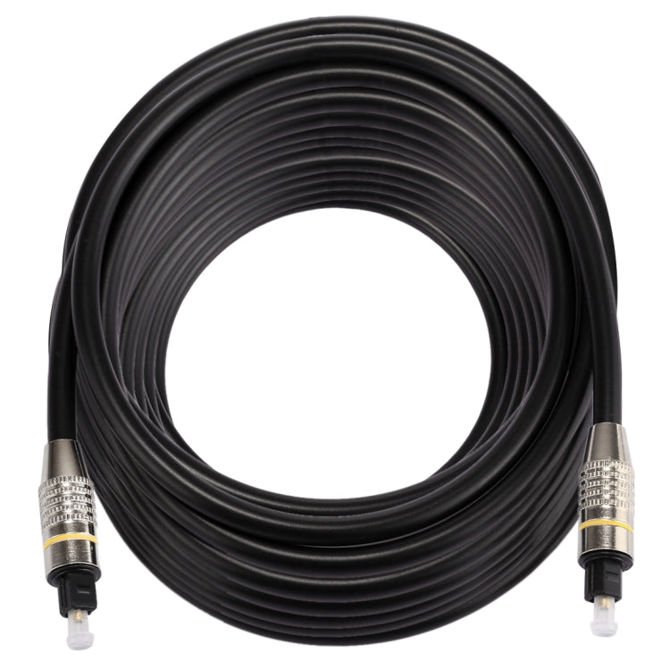 Cable de audio óptico digital macho a macho Toslink con cabeza de metal niquelado de 20 m OD6.0 mm, Length: 20m