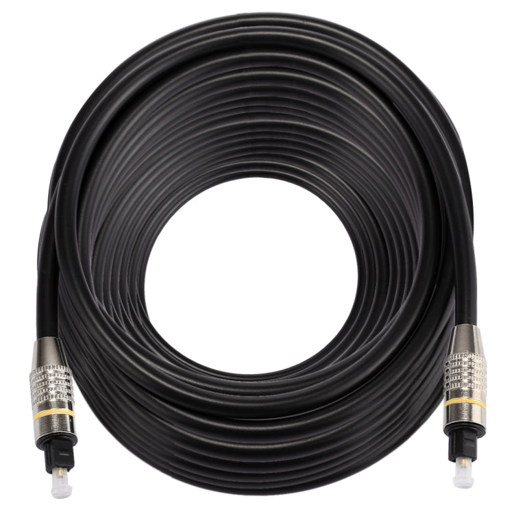Cable de audio óptico digital Toslink macho a macho con cabeza de metal niquelado OD6.0mm de 25 m, Length: 25m