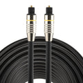 Cable de audio óptico digital macho a macho Toslink con cabeza de metal niquelado de 30 m OD6.0 mm, Length: 30m