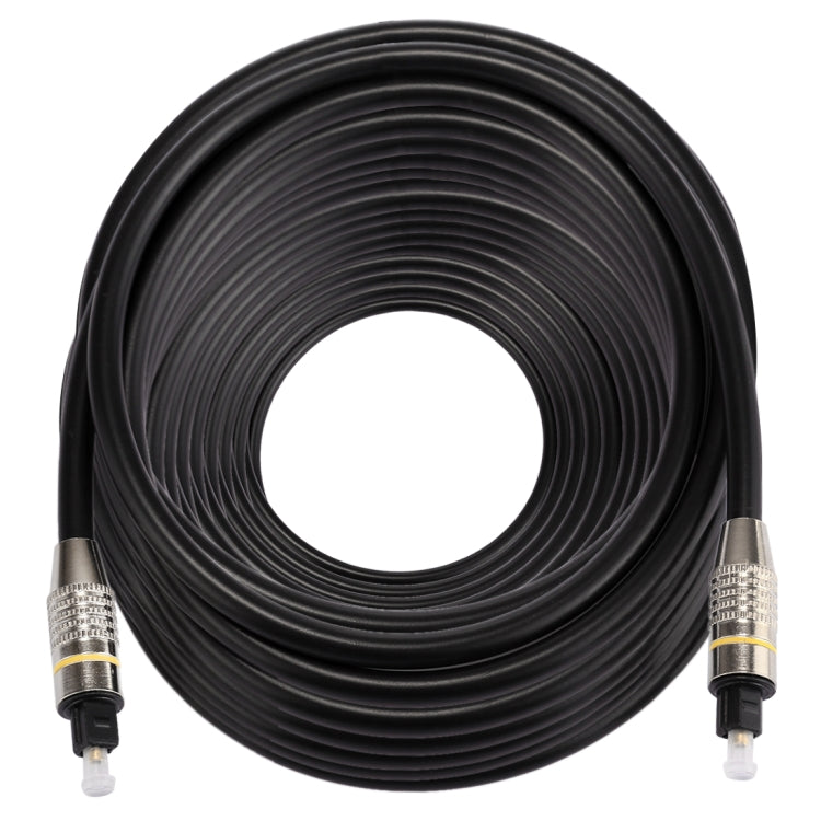 Cable de audio óptico digital macho a macho Toslink con cabeza de metal niquelado de 30 m OD6.0 mm, Length: 30m