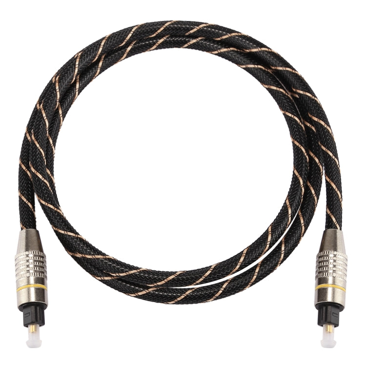 Cable de audio óptico digital Toslink macho a macho con cabeza de metal chapada en oro de 1 m OD6.0 mm, Length: 1m