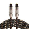Cable de audio óptico digital Toslink macho a macho, línea de red tejida con cabeza de metal chapada en oro, 1,5 m, OD6.0mm, Length: 1.5m