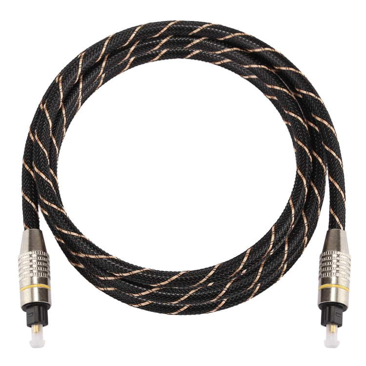 Cable de audio óptico digital Toslink macho a macho, línea de red tejida con cabeza de metal chapada en oro, 1,5 m, OD6.0mm, Length: 1.5m
