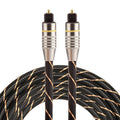 Cable de audio óptico digital Toslink macho a macho con cabeza de metal chapada en oro de 2 m OD6.0 mm, Length: 2m