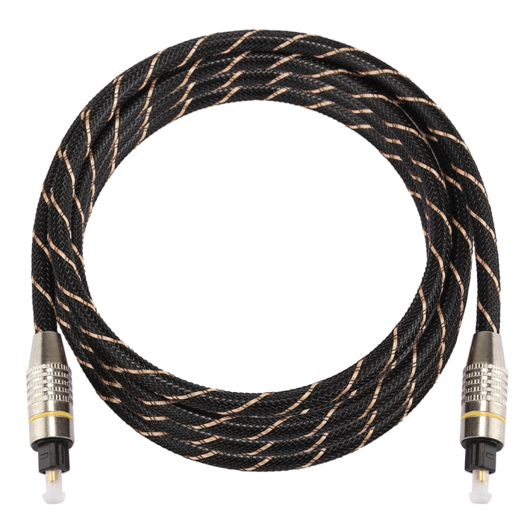 Cable de audio óptico digital Toslink macho a macho con cabeza de metal chapada en oro de 2 m OD6.0 mm, Length: 2m