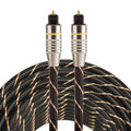 Cable de audio óptico digital Toslink macho a macho con cabeza de metal chapada en oro de 10 m OD6.0 mm, Length: 10m