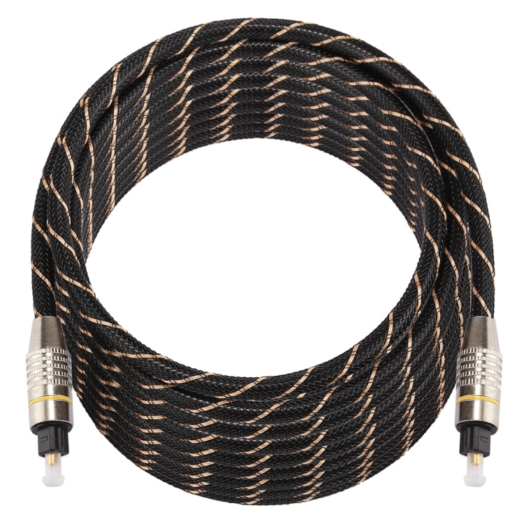 Cable de audio óptico digital Toslink macho a macho con cabeza de metal chapada en oro de 10 m OD6.0 mm, Length: 10m