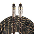 Cable de audio óptico digital Toslink macho a macho con cabeza de metal chapada en oro de 15 m OD6.0 mm, Length: 15m