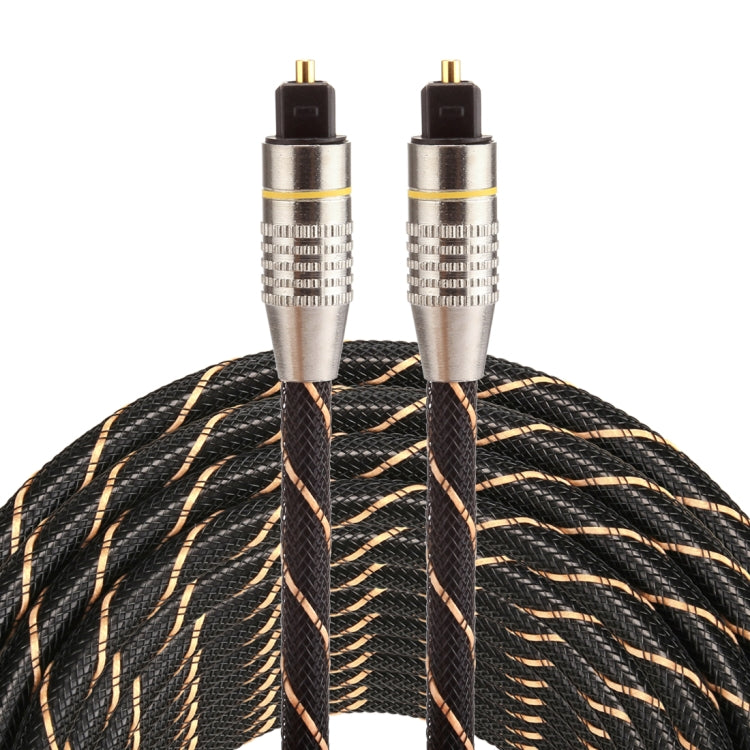 Cable de audio óptico digital Toslink macho a macho con cabeza de metal chapada en oro de 15 m OD6.0 mm, Length: 15m