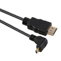 Cable adaptador de conector chapado en oro, 30cm, 4K, HDMI macho a Micro HDMI, macho en ángulo positivo, 30cm Positive
