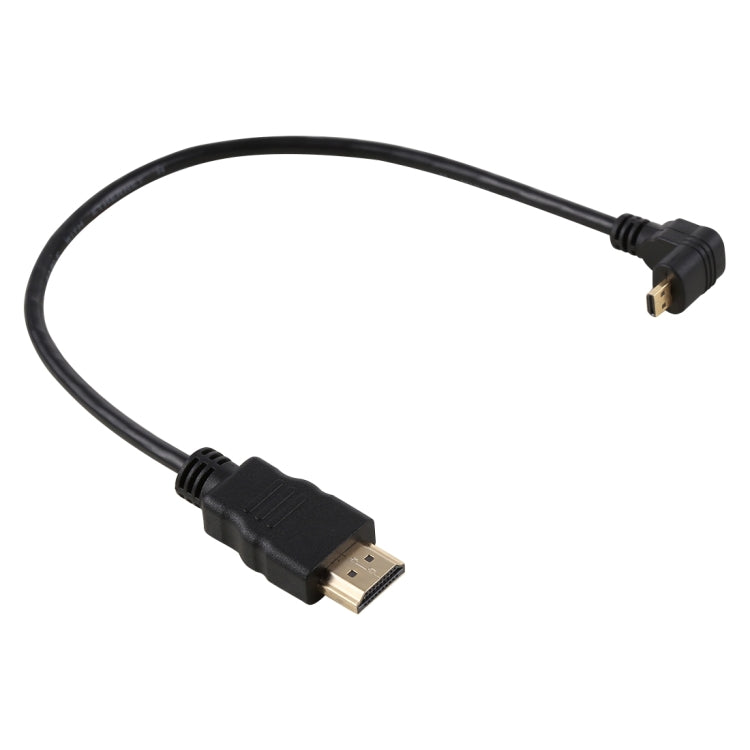 Cable adaptador de conector chapado en oro, 30cm, 4K, HDMI macho a Micro HDMI, macho en ángulo positivo, 30cm Positive
