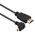 Cable adaptador de conector chapado en oro macho en ángulo inverso Micro HDMI macho 4K HDMI de 30cm, 30cm Reverse
