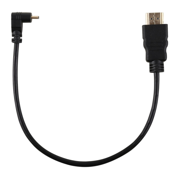 Cable adaptador de conector chapado en oro macho en ángulo inverso Micro HDMI macho 4K HDMI de 30cm, 30cm Reverse