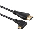 Cable adaptador de conector chapado en oro, macho en ángulo recto, 50cm, 4K, HDMI macho a Micro HDMI, 50cm Right