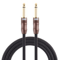 EMK Cable de audio trenzado de algodón con conector chapado en oro de 3 secciones macho a macho de 6,35 mm para mezclador y amplificador de guitarra, longitud: 1,5 m