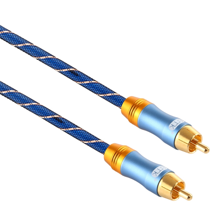 EMK RCA macho de 8 mm a RCA macho de 6 mm Rejilla de enchufe chapada en oro Cable coaxial de audio trenzado de nailon para mezclador amplificador de altavoz, longitud: 2 m