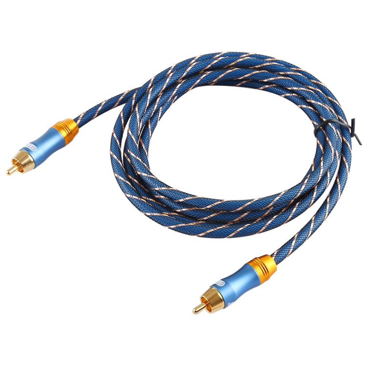 EMK RCA macho de 8 mm a RCA macho de 6 mm Rejilla de enchufe chapada en oro Cable coaxial de audio trenzado de nailon para mezclador amplificador de altavoz, longitud: 2 m