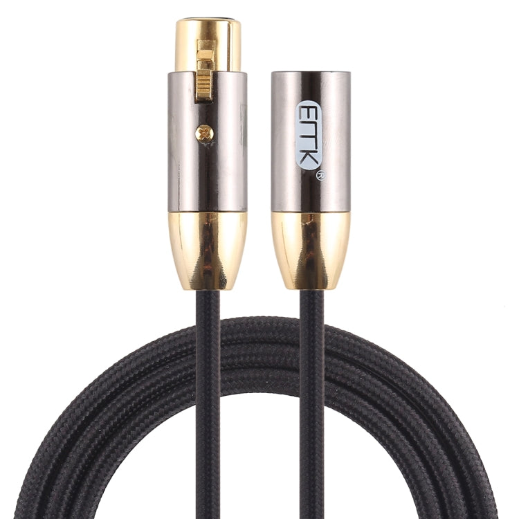 EMK XLR macho a hembra Cable de audio de cañón trenzado de algodón con enchufe chapado en oro para dispositivos con conector XLR, longitud: 1 m
