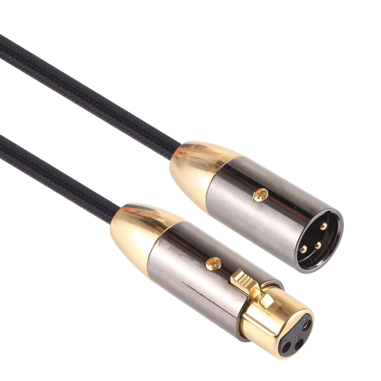 EMK XLR macho a hembra Cable de audio de cañón trenzado de algodón con enchufe chapado en oro para dispositivos con conector XLR, longitud: 1 m