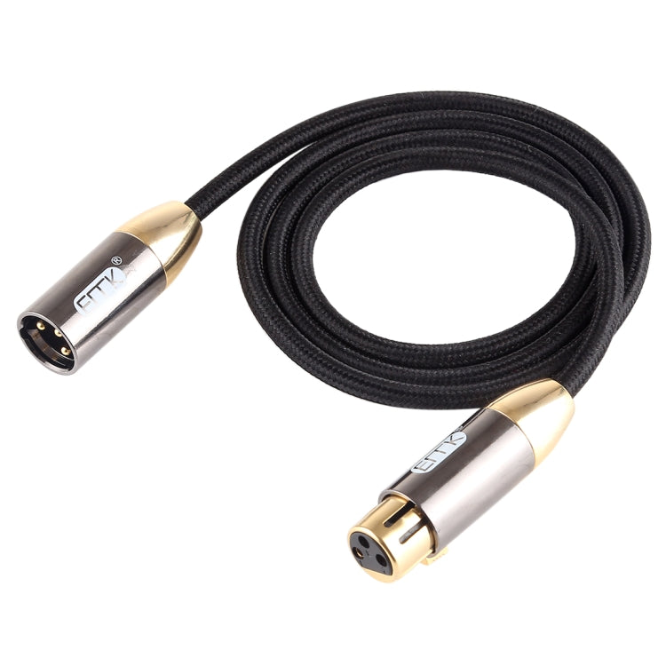 EMK XLR macho a hembra Cable de audio de cañón trenzado de algodón con enchufe chapado en oro para dispositivos con conector XLR, longitud: 1 m