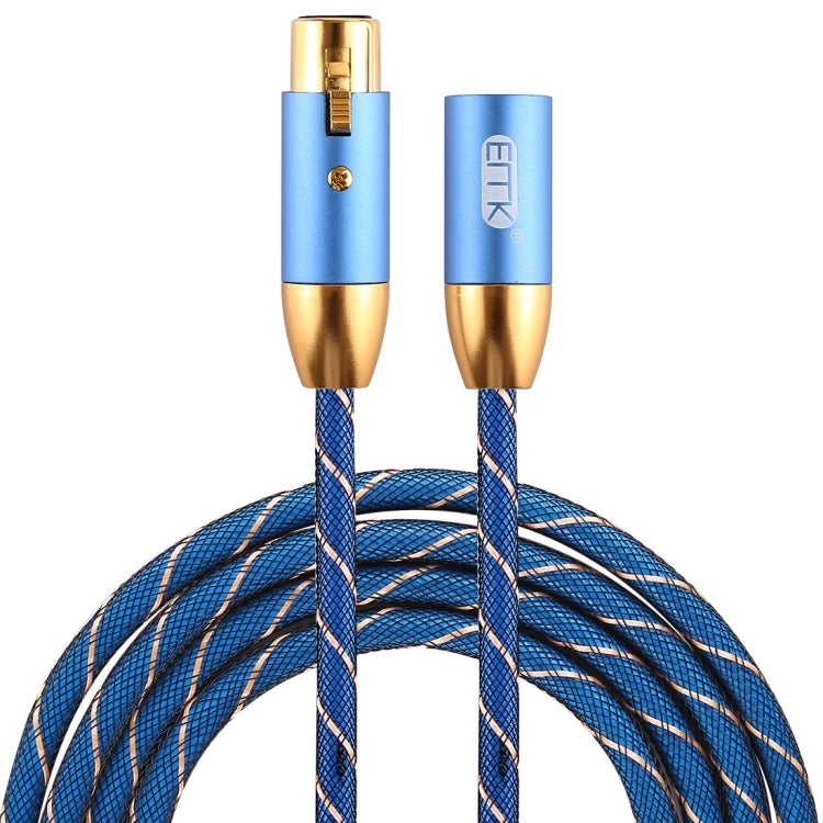 EMK XLR macho a hembra Cable de audio de cañón trenzado de nailon con rejilla de enchufe chapado en oro para dispositivos con conector XLR, longitud: 2 m
