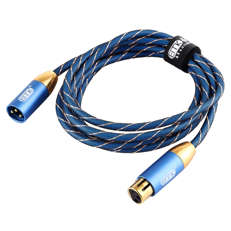 EMK XLR macho a hembra Cable de audio de cañón trenzado de nailon con rejilla de enchufe chapado en oro para dispositivos con conector XLR, longitud: 2 m