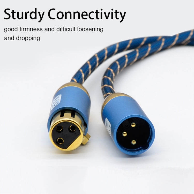 EMK XLR macho a hembra Cable de audio de cañón trenzado de nailon con rejilla de enchufe chapado en oro para dispositivos con conector XLR, longitud: 2 m