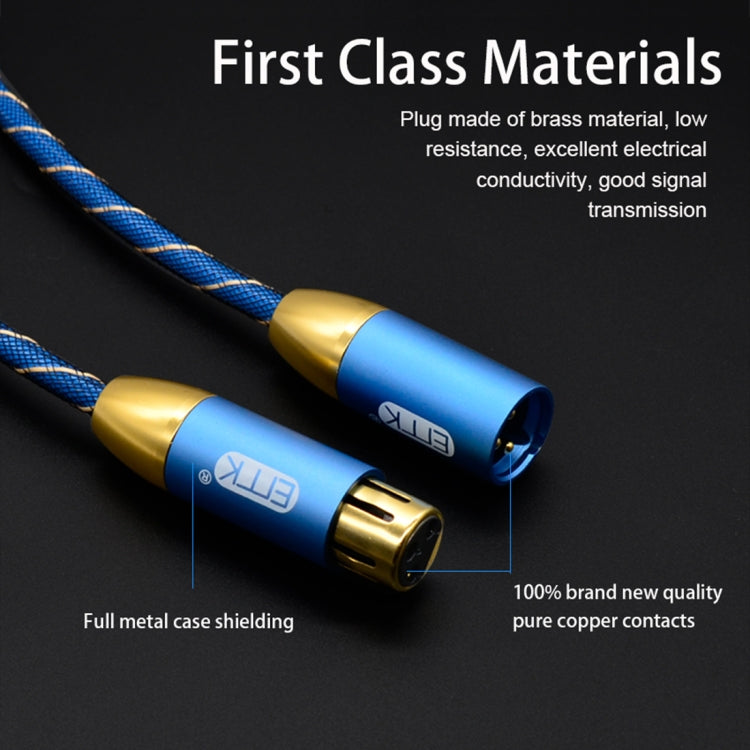 EMK XLR macho a hembra Cable de audio de cañón trenzado de nailon con rejilla de enchufe chapado en oro para dispositivos con conector XLR, longitud: 2 m