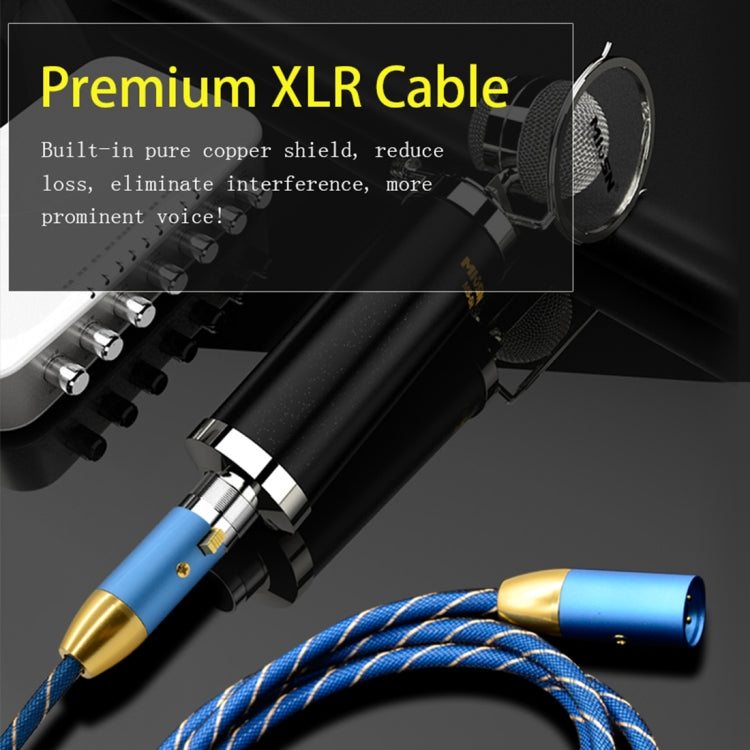 EMK XLR macho a hembra Cable de audio de cañón trenzado de nailon con rejilla de enchufe chapado en oro para dispositivos con conector XLR, longitud: 2 m