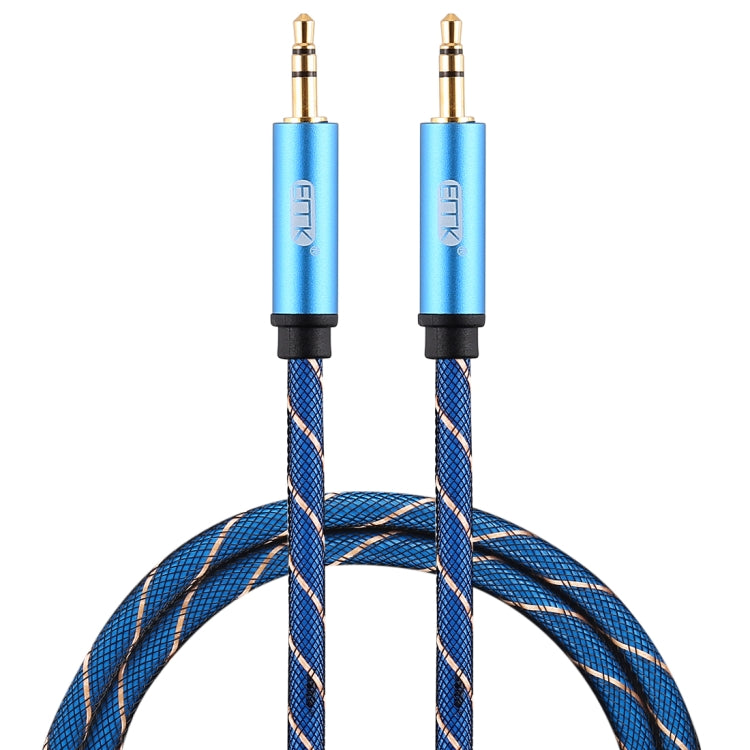 EMK Cable de audio trenzado de nailon macho a macho de rejilla de 3,5 mm para altavoces / portátiles / auriculares, longitud: 0,5 m
