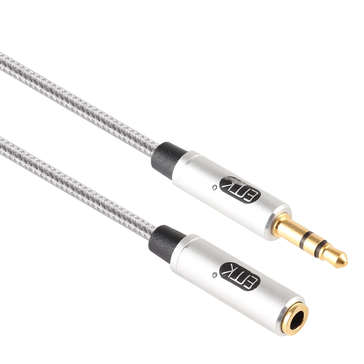 EMK Cable de audio trenzado de algodón con conector chapado en oro macho a hembra de 3,5 mm para altavoces / portátiles / auriculares, longitud: 0,5 m