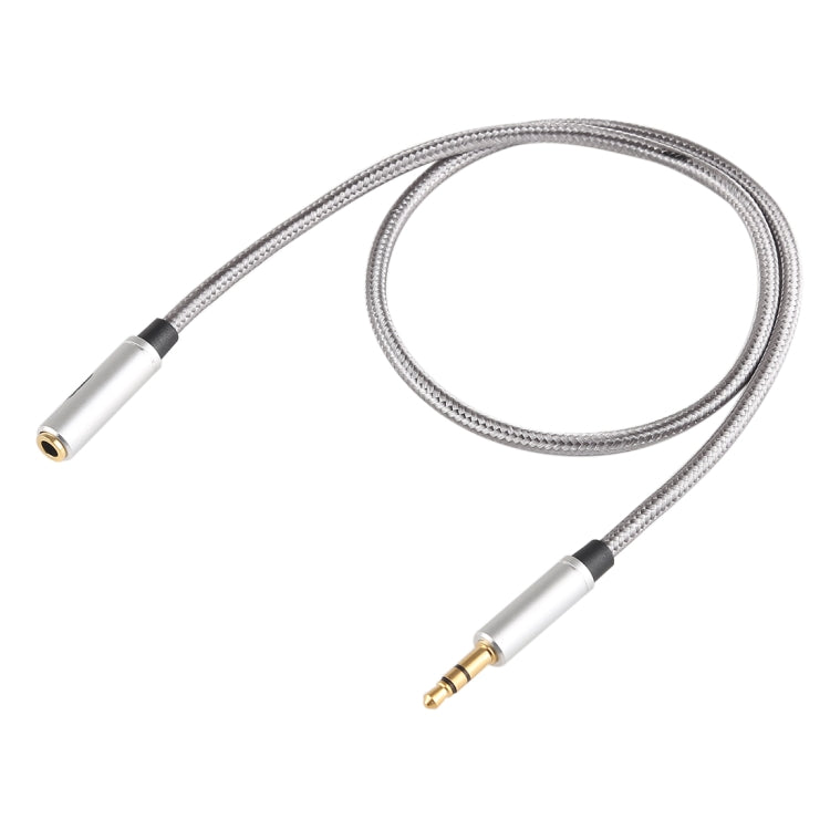 EMK Cable de audio trenzado de algodón con conector chapado en oro macho a hembra de 3,5 mm para altavoces / portátiles / auriculares, longitud: 0,5 m