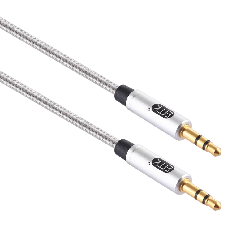EMK Cable de audio trenzado de algodón con conector chapado en oro macho a macho de 3,5 mm para altavoces / portátiles / auriculares, longitud: 1 m, EMK