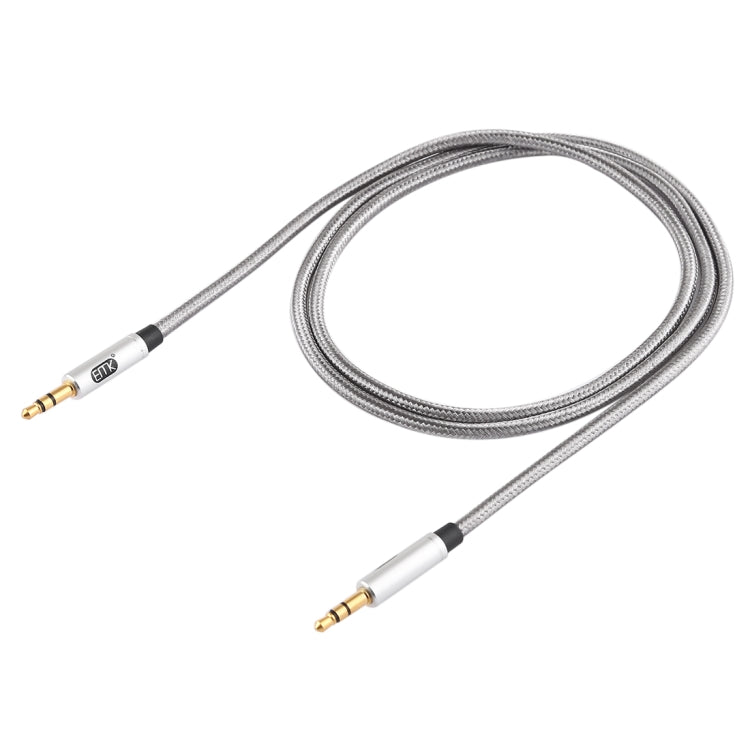 EMK Cable de audio trenzado de algodón con conector chapado en oro macho a macho de 3,5 mm para altavoces / portátiles / auriculares, longitud: 1 m, EMK