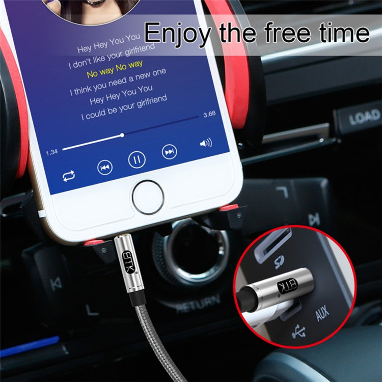 EMK Cable de audio trenzado de algodón con conector chapado en oro macho a macho de 3,5 mm para altavoces / portátiles / auriculares, longitud: 1 m, EMK