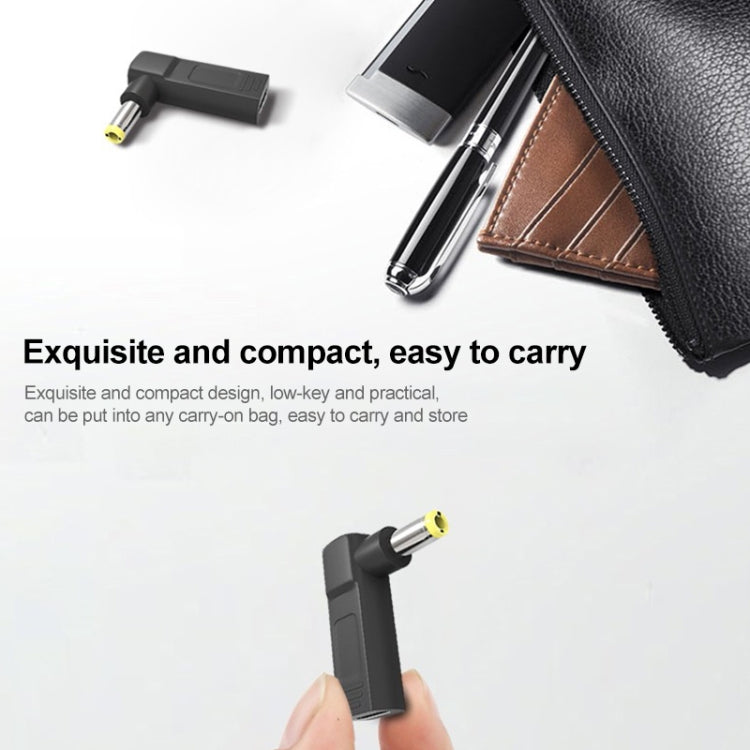 Conector adaptador de codo USB-C / Type-C hembra a macho de 5,5 x 2,5 mm, 5.5 x 2.5mm Elbow