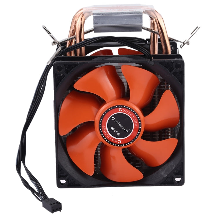 CoolAge AMD CPU disipador de calor rodamiento hidráulico ventilador de refrigeración doble ventilador de refrigeración 3 pines para Intel LGA775 115X AM2 AM3 AM4 FM1 FM2 1366
