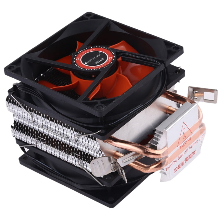 CoolAge AMD CPU disipador de calor rodamiento hidráulico ventilador de refrigeración doble ventilador de refrigeración 3 pines para Intel LGA775 115X AM2 AM3 AM4 FM1 FM2 1366