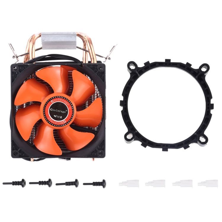 CoolAge AMD CPU disipador de calor rodamiento hidráulico ventilador de refrigeración doble ventilador de refrigeración 3 pines para Intel LGA775 115X AM2 AM3 AM4 FM1 FM2 1366
