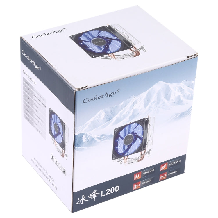 CoolAge AMD CPU disipador de calor rodamiento hidráulico ventilador de refrigeración doble ventilador de refrigeración 3 pines para Intel LGA775 115X AM2 AM3 AM4 FM1 FM2 1366