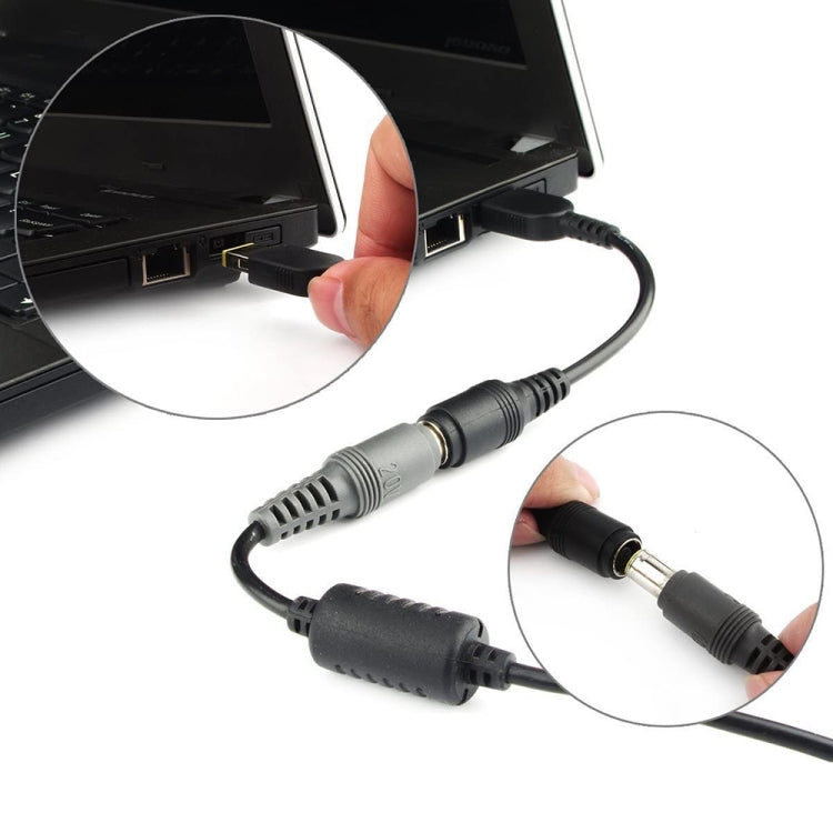 Cable adaptador de corriente con interfaces Big Square macho (primera generación) a hembra de 7,9 x 5,5 mm para computadora portátil, longitud: 10 cm, X1 Carbon 2018/2017 & Yoga 2018/2017