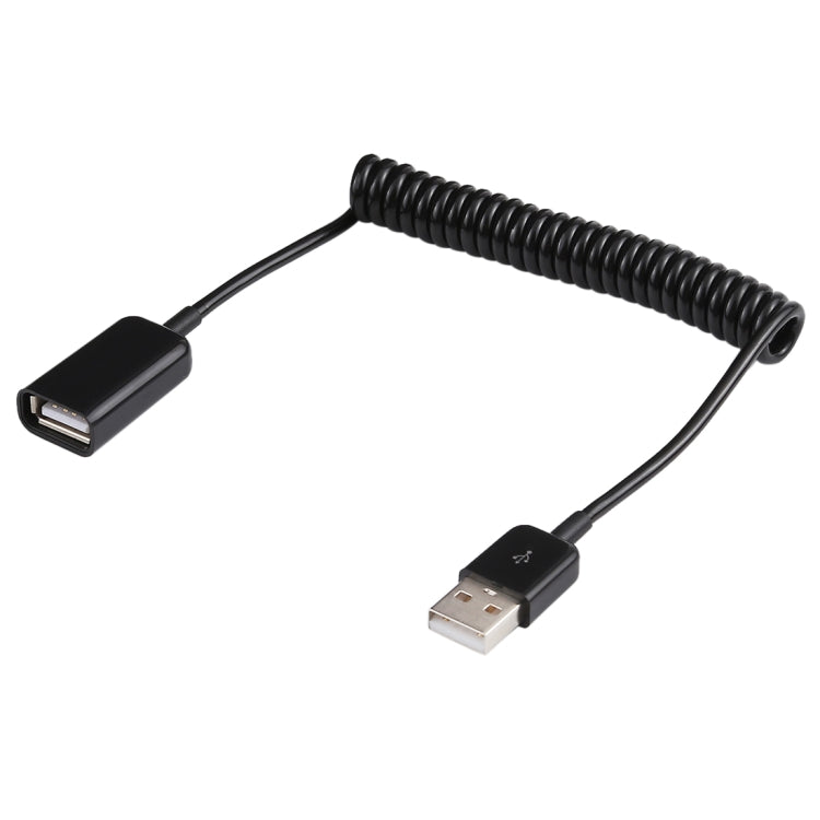 Cable en espiral de resorte USB-A macho a USB-A hembra de 1 m, AM to AF, Length: 1.0m