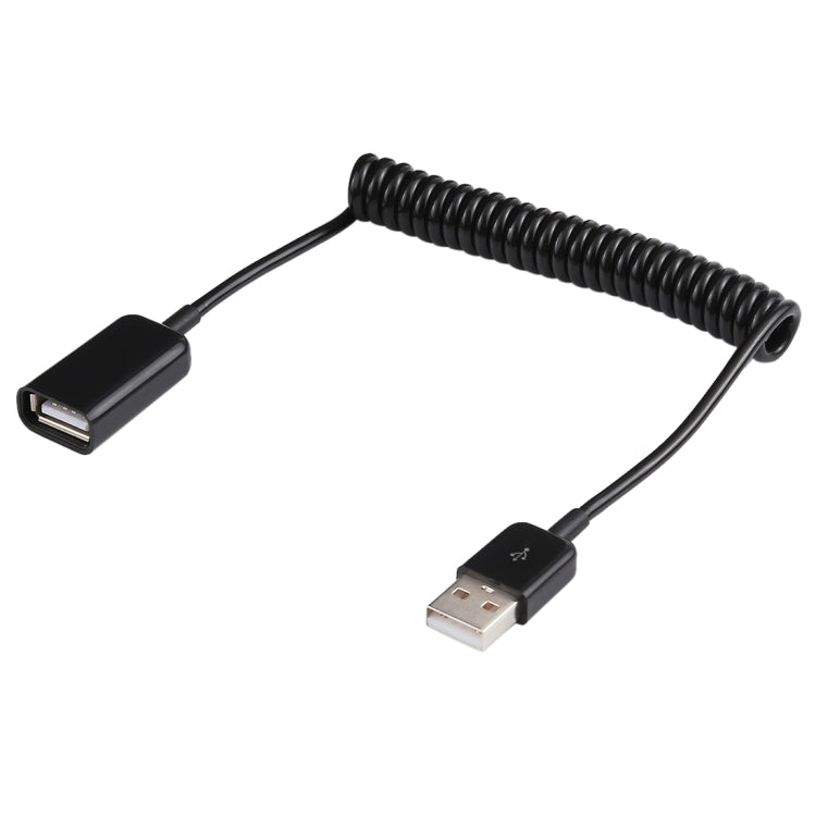 Cable en espiral de resorte USB-A macho a USB-A hembra de 1 m, AM to AF, Length: 1.0m