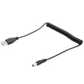 Cable en espiral de resorte de alimentación de 1,5 m USB a CC de 5,5 mm, AM to DC 5.5mm, Length: 1.5m
