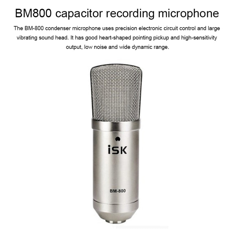 ISK BM-800 Micrófono de condensador para grabación de sonido para estudio y radiodifusión, BM-800