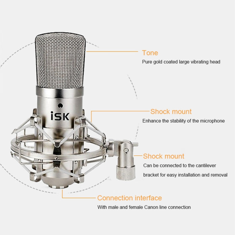 ISK BM-800 Micrófono de condensador para grabación de sonido para estudio y radiodifusión, BM-800